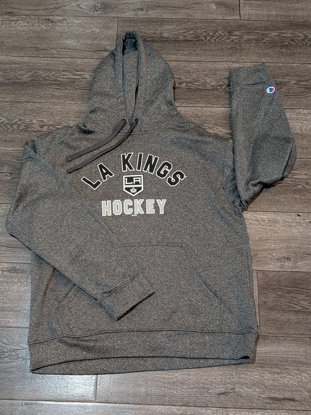 Champion LA Kings Hockey Hoodie Gray Mens Large L Los Angeles NHL Sweatshirt